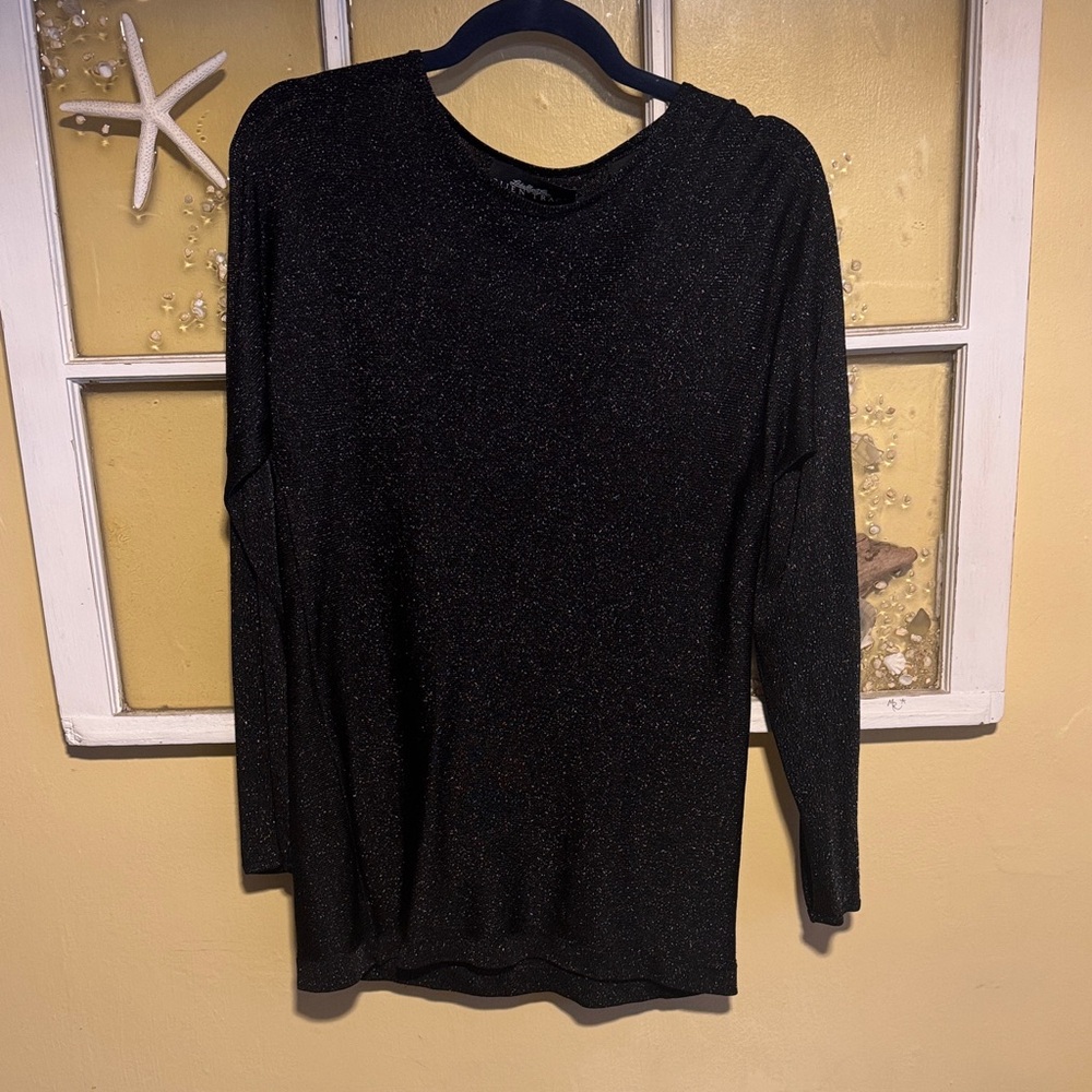 Ellen Tracy Black Sparkle Blouse